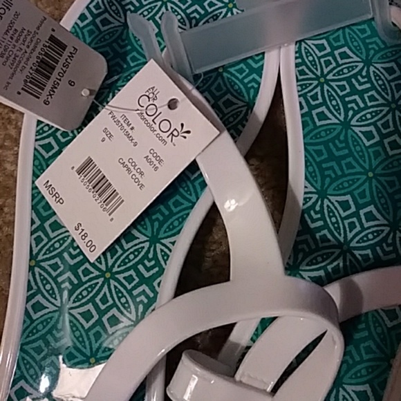 BNWT All For Color White Jelly Sandals - Picture 3 of 3